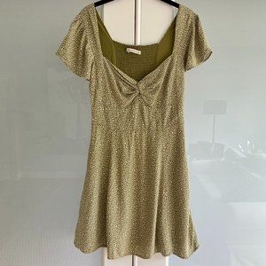 Abercrombie & Fitch - Flutter Sleeve Mini Dress - Green Dot - Small